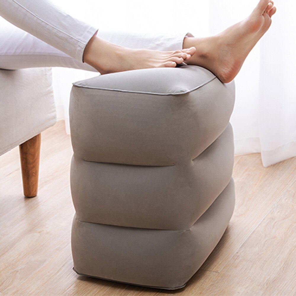 Xtra-Comfort Inflatable Ottoman Travel Foot Rest - Foot Pillow for